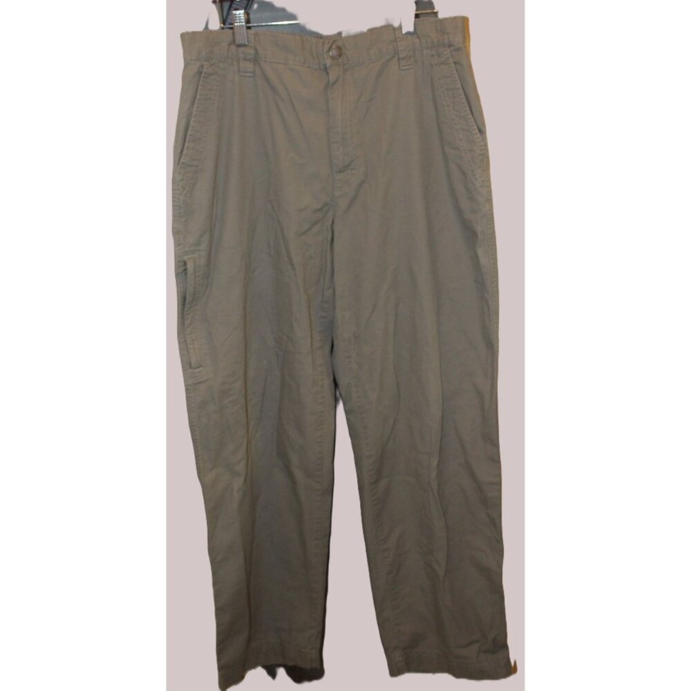 Columbia Mens Pants 32/30 Cargo Olive Green Khakis Chinos Zipper Pockets Outdoor